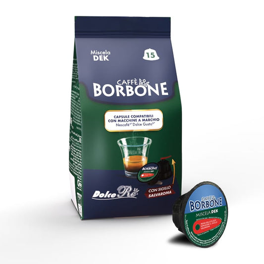 Capsule Borbone miscela Dek compatibili Nescafè Dolce Gusto